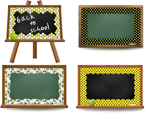 Whaline 69Ft Summer Bee Bulletin Board Borders Bee Honeycomb Dot Flower Self-Adhesive Bulletin Board Trim for Summer Bee Day Decoration Party Home...