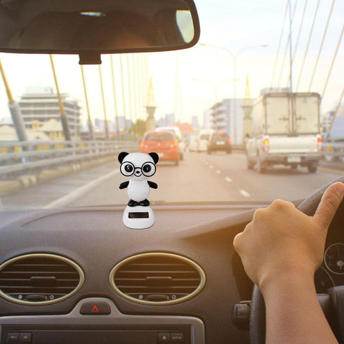 Black and White Solar Dancing Panda Bear Tiger - Shaking Dancing, Car Dashboard Ornament, Dancing Animal Figurine for Car Interior Home Desk Decor...