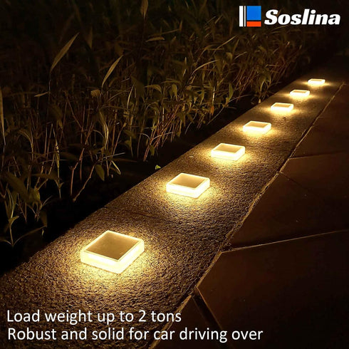 Solar Deck Lights Solar Powered,Solar Stair Lights Outdoor Waterproof,Solar Step Lights Auto ON/Off,Solar Lights Stick on Garden,Patio,Concrete Pa...