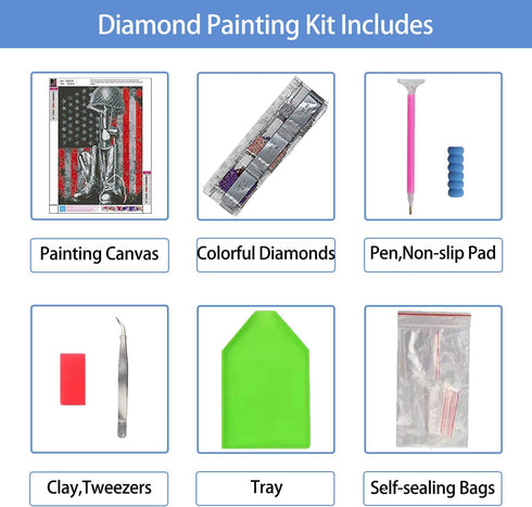 FILASLFT Diamond Painting Flag, Diamond Art Kits for Adults, Diamond Art Patriotic,Diamond Painting Kit, Perfect for Home Wall Decor 12 x 16 Inch....