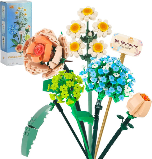 QLT Mini Bricks Flower Bouquet Building Sets, Artificial Flowers, DIY Unique Decoration Home, 680 Pieces Botanical Collection for Ages 8-12 yrs Ol...