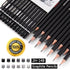 PANDAFLY Professional Drawing Sketching Pencil Set - 12 Pieces Graphite Pencils(14B - 2H), Ideal for Drawing Art, Sketching, Shading, Artist Penci...