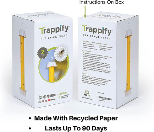 Trappify Hanging Fly Traps Outdoor: Fruit Fly Traps for Indoors | Gnat Traps for House Indoor | Fly Trap Indoor - Disposable Sticky Fly Trap for I...