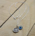 Silver Coin Protection Charm Necklace - 20" Silver Box Chain with Blue Evil Eye Glass Charm - Unisex Pendant for Protection - Includes Cotton Pouc...