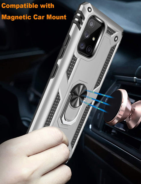 LUMARKE for Galaxy A51 5G Case with Screen Protector,Pass 16ft. Drop Tested Military Grade Protective Phone Cover with Magnetic Ring Kickstand Com...