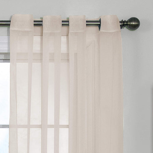 Odor Neutralizing Sheer Voile Grommet Window Curtain for Bedroom or Living Room (1 Panel), 59 in x 95 in, Ivory...