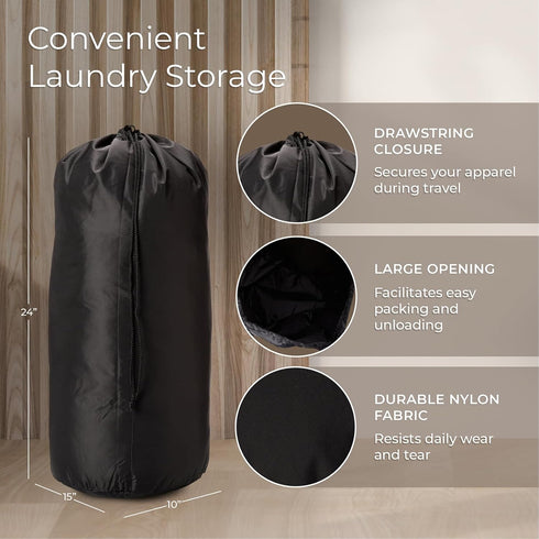 Briggs & Riley Travel Laundry Bag with Drawstring - Separate Used & Clean Clothes, Luggage & Suitcase Laundry Bag, Washable Nylon Fabric, Reusable...