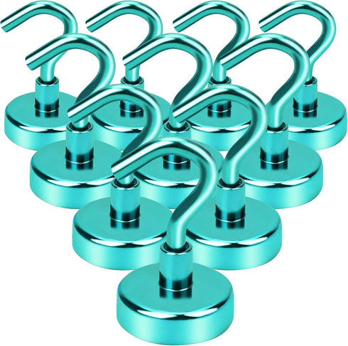 E BAVITE Strong Magnetic Hooks Heavy Duty, 22Lbs Rare Earth Magnets for Refrigerator, Home, Kitchen, Office, Cruise – 10 Pack(Green)...