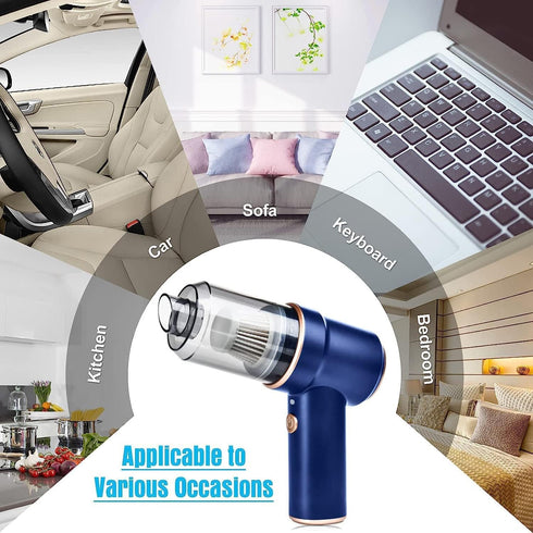 Car Vacuum Cleaner Cordless, Handheld Vacuum Cordless, 9000PA Suction 120W High Power Portable Vacuum Cleaner with Multi-nozzles and LED Light for...