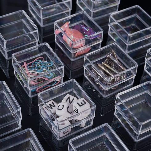 BENECREAT 16 Pack Square High Transparency Plastic Bead Storage Containers Box Case for beauty supplies,Tiny Bead,Jewerlry Findings, and Other Sma...