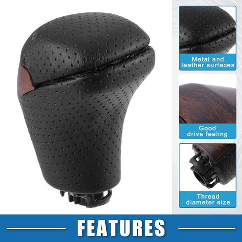 Car Automatic Gear Stick Shift Knob Gear Shift Knob Stick Shifter for Toyota Tacoma 2016-2021 Highlander 2014-2019 Black Gold Tone Wood Grain...