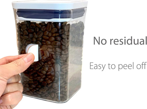 CHUBBIEE Removable Waterproof Food Labels, Write-on Kitchen Labels for POP Food Storage Containers, Jars and Home Organization, Pantry & Spice Sti...