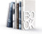 Book Ends - Decorative Metal Book Ends Supports for Bookrack Desk,Books, Unique Appearance Design,Heavy Duty (White)...