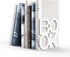 Book Ends - Decorative Metal Book Ends Supports for Bookrack Desk,Books, Unique Appearance Design,Heavy Duty (White)...