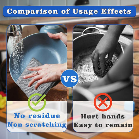 Multifunctional Non Scratch Wire Dishcloth, Multipurpose Wire Dishwashing Rags for Wet and Dry, Wire Washing Cleaning Cloth Scrubbing Pads for Kit...
