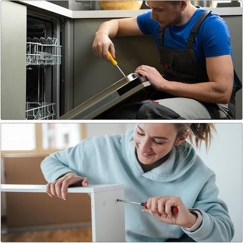 Magnetic Torx Screwdriver 3x75mm Rod T10H Steel Star 6 Point Head Screw Driver with Non-slip Handle for Appliances Repair Improvement, Black...