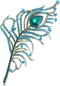 Sindary 4.92" Rhinestone Crystal Peacock Feather Brooch Pin Pendant BZ5860...