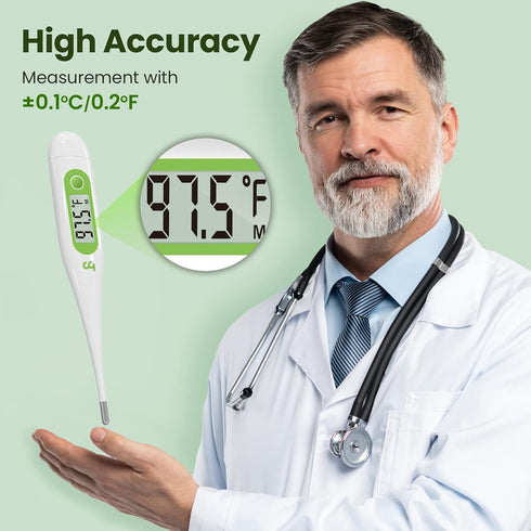 Femometer Thermometer for Adults and Kids, Digital Thermometer with Fever Alert, Memory Recall, C/F Switchable, for Oral, Rectal or Under Arm Use,...