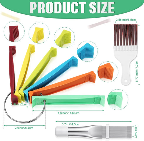 CHENGU 4 Pieces Air Conditioner Fin Cleaner Set 2 Different Fin Comb Condenser Fin Straightener 2 Pieces Coil Cleaning Brush Condenser Fin Comb St...