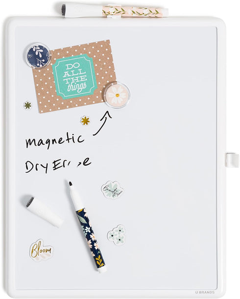 U Brands Contempo Magnetic Dry Erase Board Kit, Set of 19, 11”x14”, Fall Floral, Includes Magnets, Markers...