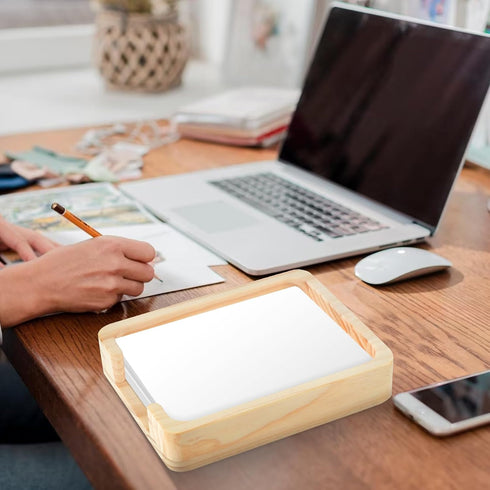 2 Pieces 4x6 Memo Holder Desk Memo Pad Holder for Desk 4x6 Paper Tray Holder Wooden Paper Holder for Desk Note Card Holder Fits 4 x 6 Inches Note ...