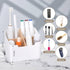 Set of 2 White Toothbrush Holders for Bathrooms,Electric Toothbrush and Toothpaste Holder with Divider for Bathroom Countertop Organizer,Toothbrus...