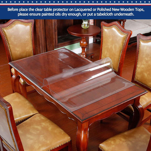 Clear Plastic Desk Mat Office Table Top Protector PVC Tablecloth Cover Waterproof Cloths Wipeable Furniture Topper Pad for Dining Computer Desktop...