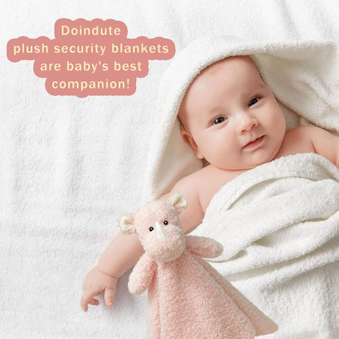 Baby Pink Rhino Soft Stuffed Animal Security Blanket, Plush Rhino Character Lovey Blanket, Baby Shower/Nursery Gift, Cuddly Newborn, Infant, Toddl...