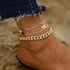 Chunky Ankle Bracelets for Women Large Ankle Bracelets for Women Plus Size Silver Anklet Cuban Chain Anklets Set Layered Anklet for Women Gold Jew...