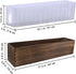 Winlyn Rustic Wooden Planter Box 17.3" L x 3.9" W x 3.9" H Brown Rectangular Planter Decorative Wood Box with Removable Plastic Liner Window Box f...