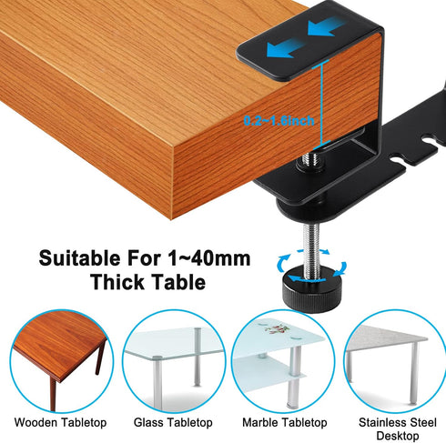 LBTING 2-in-1 Adjustable & 360 Rotating Office Gaming Accessories for Under Desk Headphone Stand, Hanging Headset, Holding Coffee Mug, Drinks, Wat...