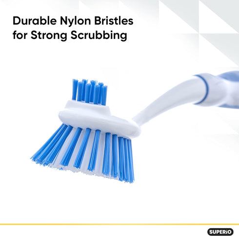 Dish Brush with Handle Vegetable Brush Double Sided Cleaning Brush Scrubber Non Scratch Scrub Brushes Kitchen Brush for Cooking, Foods- Fruits/Pot...