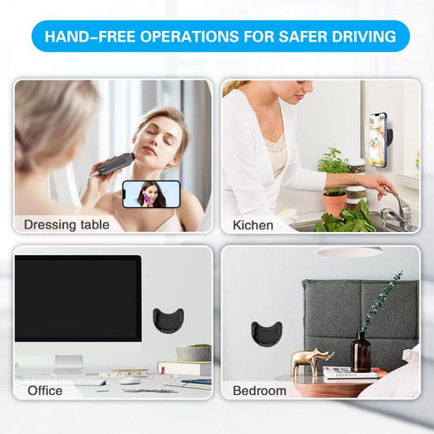 Car Mounts for Socket Grips, 3 Pack Pops Silicone Phone Holder for Collapsible Expanding Stand/Swappable Socket Users with Base 3M Adhesive Replac...