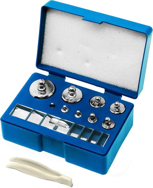19 pcs Calibration Weight Set 100g – 10mg With Tweezers And Presentation Box For Accurate Precision Balancing Of Digital, Jewellery, Diamond, Pock...