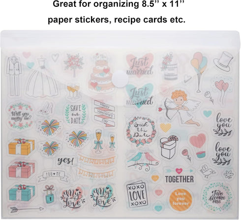 8.5 x 11 Clear Letter Sized Plastic Envelopes Document File Storage Holder 6 Pack Hook Loop Closure (6 Pack)...