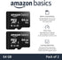 Amazon Basics Micro SDXC Memory Card with Full Size Adapter, A2, U3, Read Speed up to 100 MB/s, 64 GB (2pack), Black...