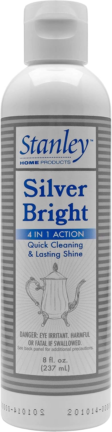 Stanley Home Silver Bright – Silver Cleaner & Polish – For Silver Plate, Sterling, Chrome, Fine Antique Silver – Safely Cleans, Removes Tarnish & ...