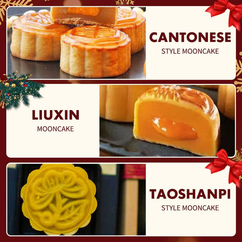 Mooncake Mold Press Moon Cake Stamps Cookie BathBomb Mold, Mid Autumn Festival DIY Hand Press Pastry Tool Mooncake Maker Cutter with 12 Flower Pat...