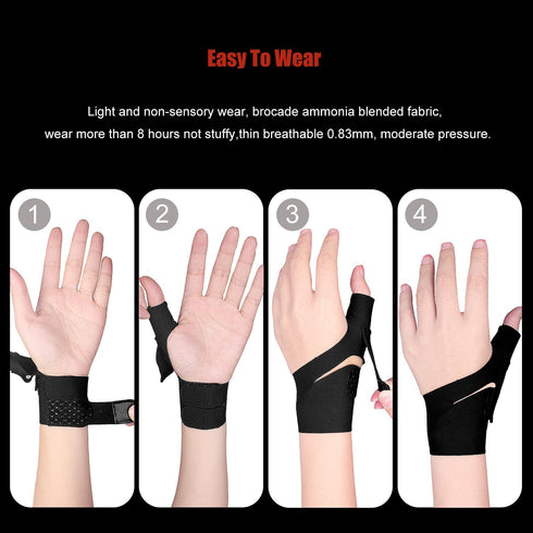 Thumb Wrist Brace Compression Sleeve for Arthritis Pain Relief Protector Support, Sport Carpal Tunnel Support, Elastic Wrist Support Brace for Men...