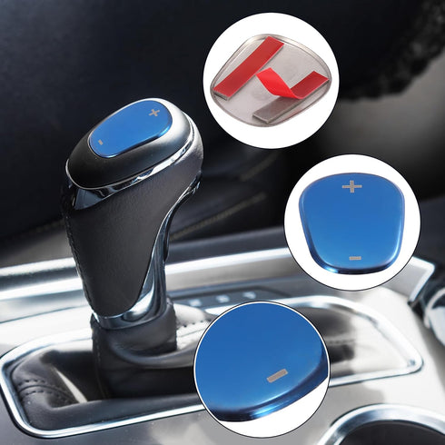 X AUTOHAUX Car Gear Shift Knob Cover Sticker Stainless Steel for Chevrolet Equinox 2018 2019 2020 Blue...