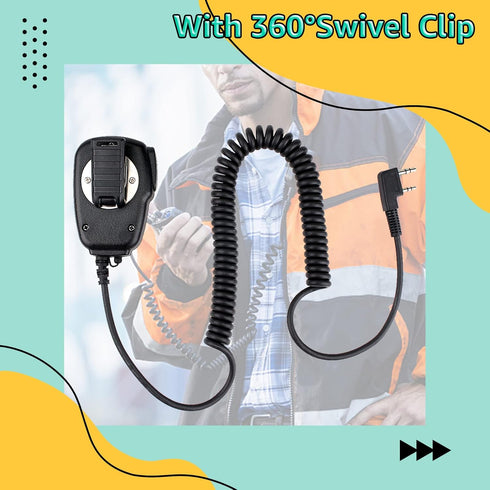 Retevis Walkie Talkies Mic, LED Shoulder Speaker Mic, for Retevis RT22 RT68 H-777 RB26 RT86 RT21, Compatible with Baofeng BF-F8HP UV-82 UV-5R 5RM ...