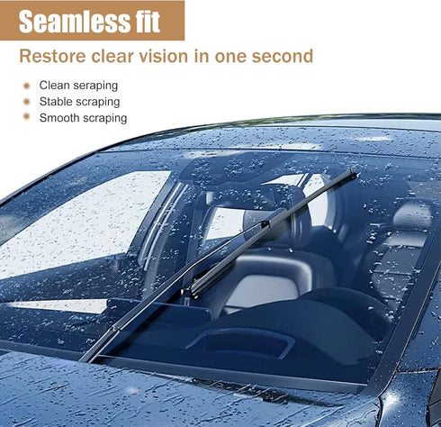 4 PCS Car Wiper Strip, 28" Boneless Structure Car Windshield Cleaning Wiper Strip, DIY Length Auxiliary Cleaning Replacement Accessory, Suitable f...