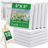 ESRICH Mini Stretched Canvas 10 Pack 5x5inch, 2/5''Profile Art Primed Canvases for Painting, Cotton Small Professional Stretched Canvas for Kids a...