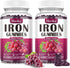 (2 Pack) Iron Gummies Supplement for Women & Men, Iron Supplements for Anemia with Vitamin C, B12, Folate-Blood Builder & Energy Support for Iron ...
