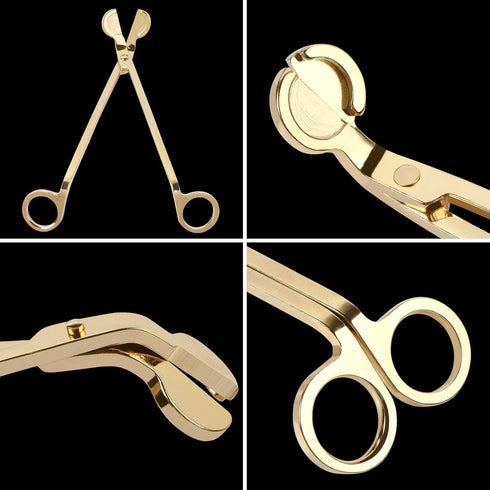 Candle Wick Trimmer, Polished Stainless Steel Wick Clipper Cutter, Reaches Deep Into Candles to Cut Spent Wicks, Gold...
