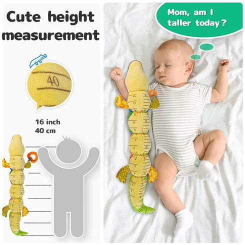 Infant Baby Musical Stuffed Animal Activity Soft Toys with Teether, Multi-Sensory Crinkle, Rattle and Textures, for Tummy Time Newborn 0-3-6-12 Mo...