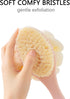 Shower Body Brush with Bristles and Large Pumpkin Loofah,Back Scrubber Bath Mesh Sponge with Anti-Slip Curved Long Handle for Skin Exfoliating,Mas...