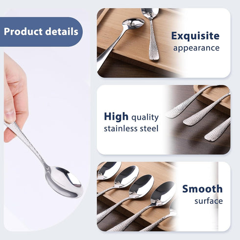 HANSGO 8PCS Hammered Coffee Spoons, Stainless Steel Tea Spoons Espresso Spoons for Dessert Coffee Tea...