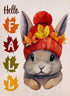 Hello Fall Rabbit Garden Flag 12.5x18 Inch Double Sided, Seasonal Autumn Bunny Maple Leaves Yard Outdoor Decoration...