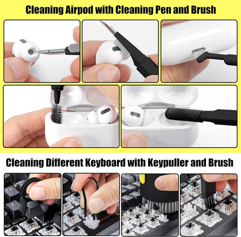 Computer Keyboard Cleaner Kit, Laptop Screen Cleaning Spray for iPhone AirPods Cell Phone MacBook iPad Pro, 20-in-1 Electronic Clean Brush Tool fo...